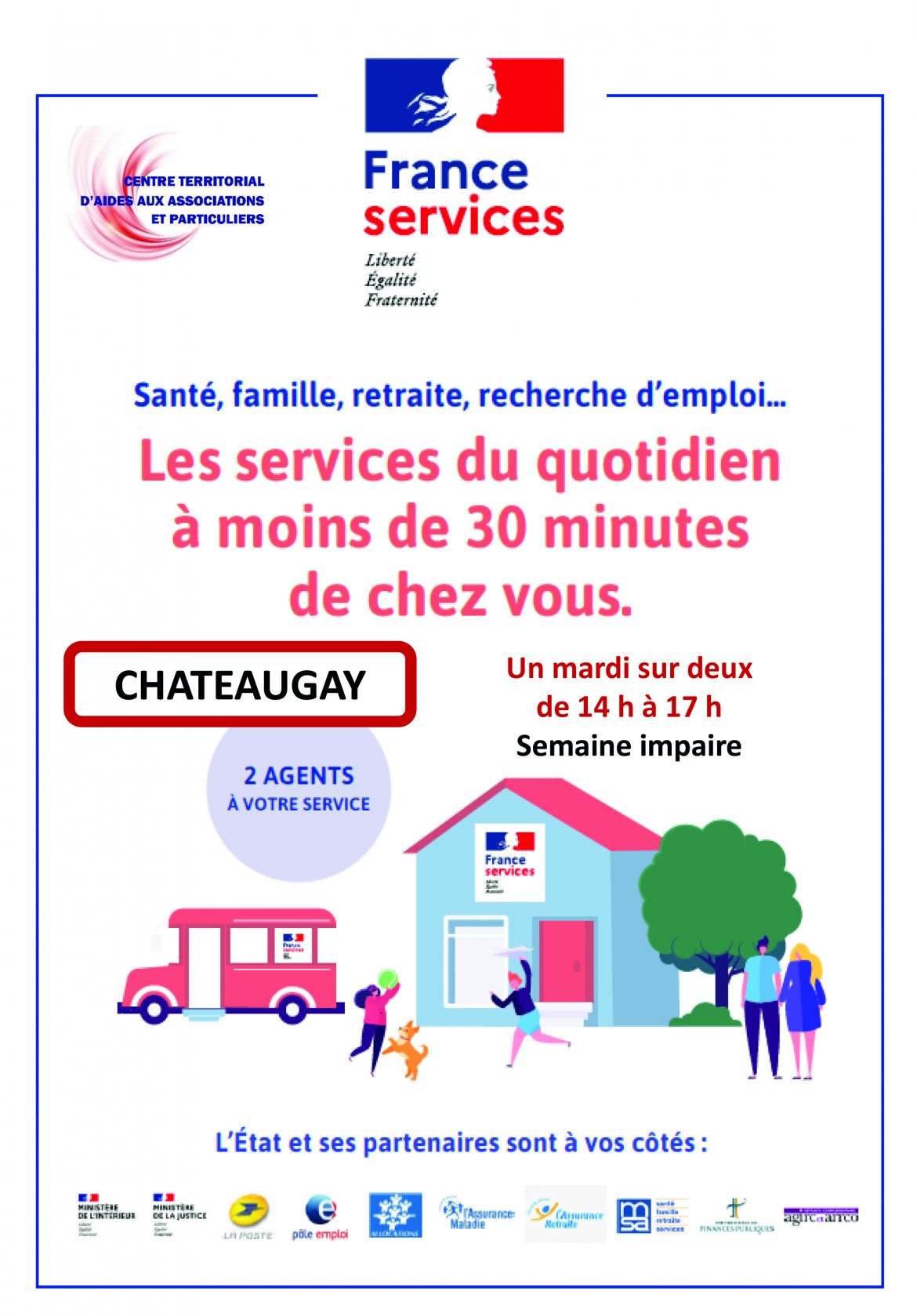 Bus France Services à Châteaugay les semaines impaires