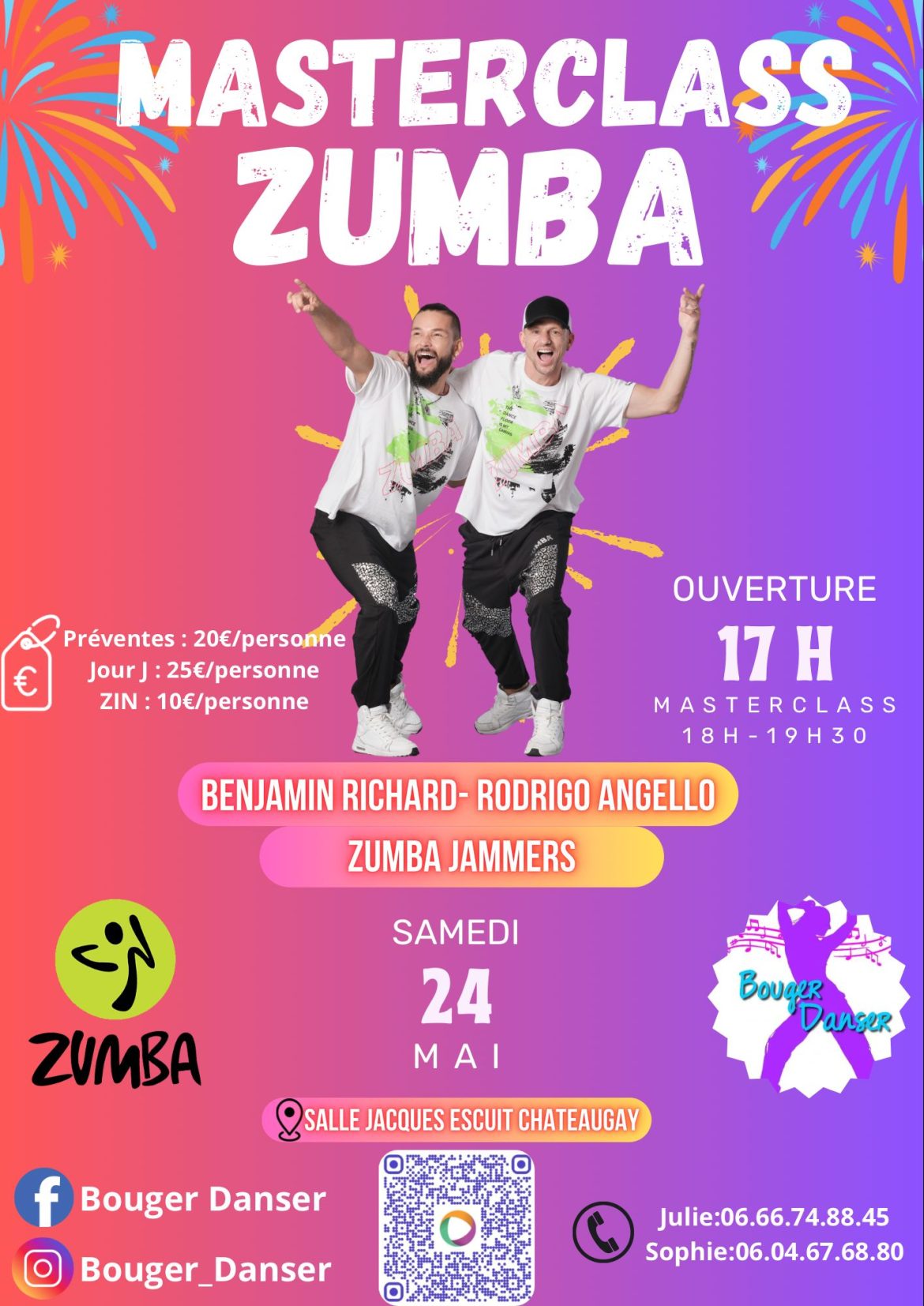 Master class zumba, samedi 24 mai 2025, de 18h à 19h30, salle J.-Escuit 63119 Châteaugay