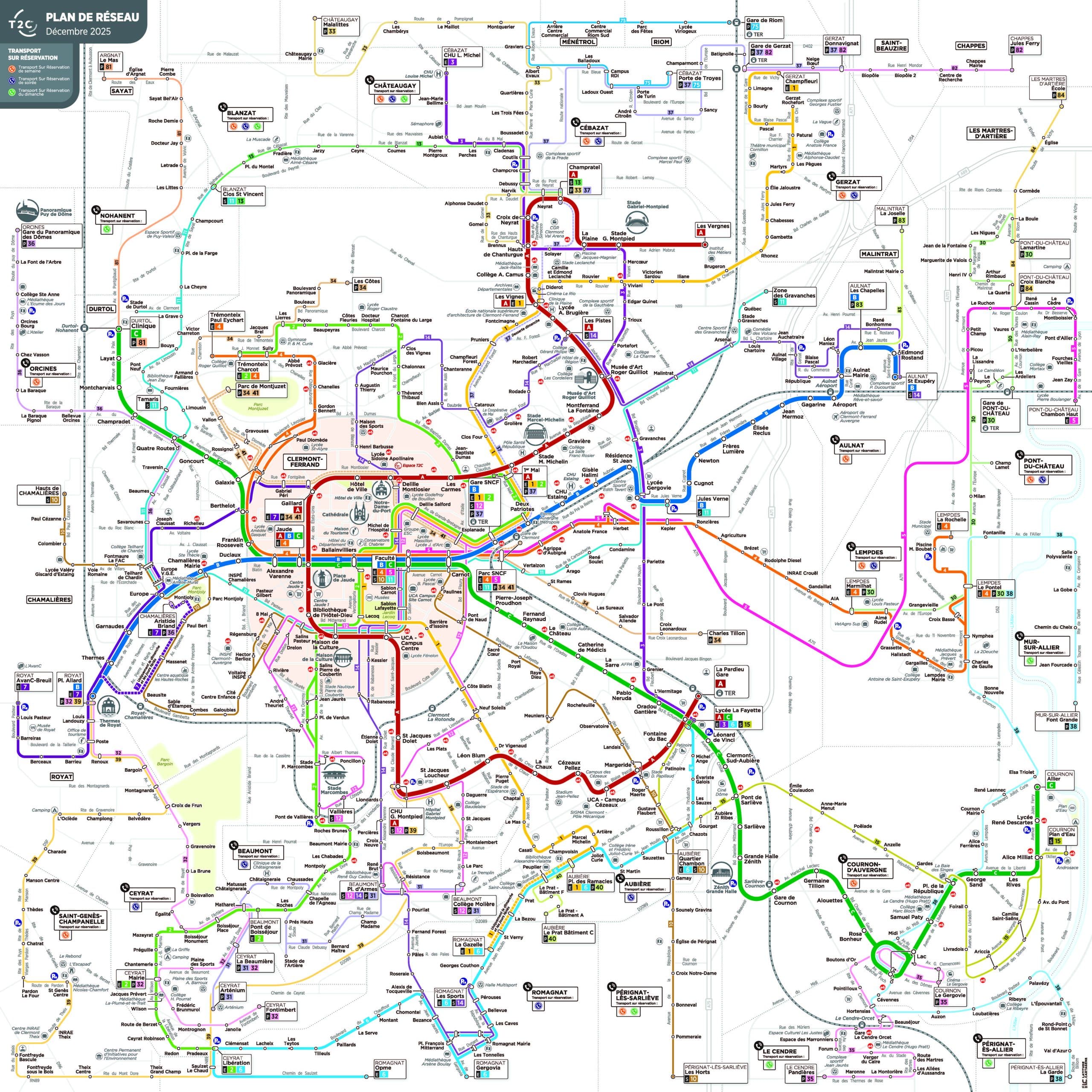 plan-du-reseau Plan du nouveau réseau T2C