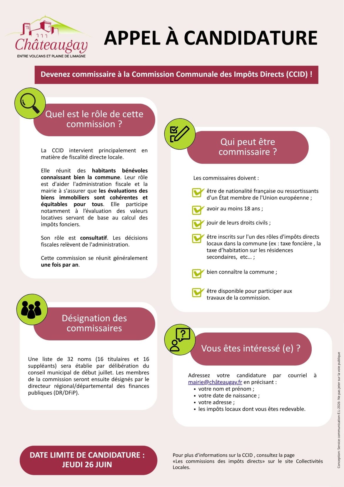 Devenez commissaire à la Commission Communale des Impôts Directs (CCID)