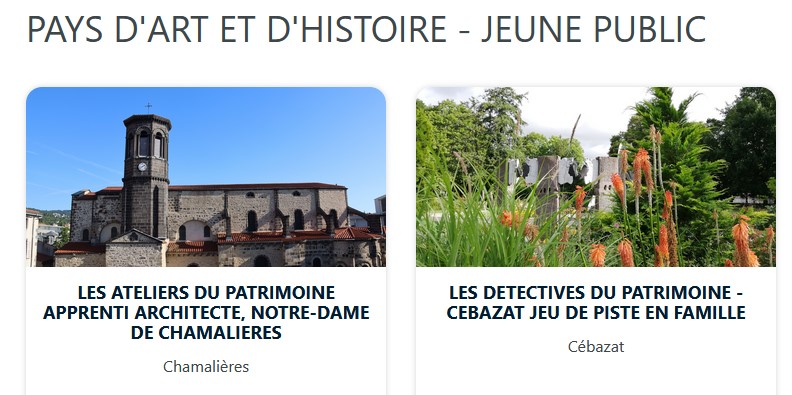 Pays d'art et d'histoire - activités enfants et familles
