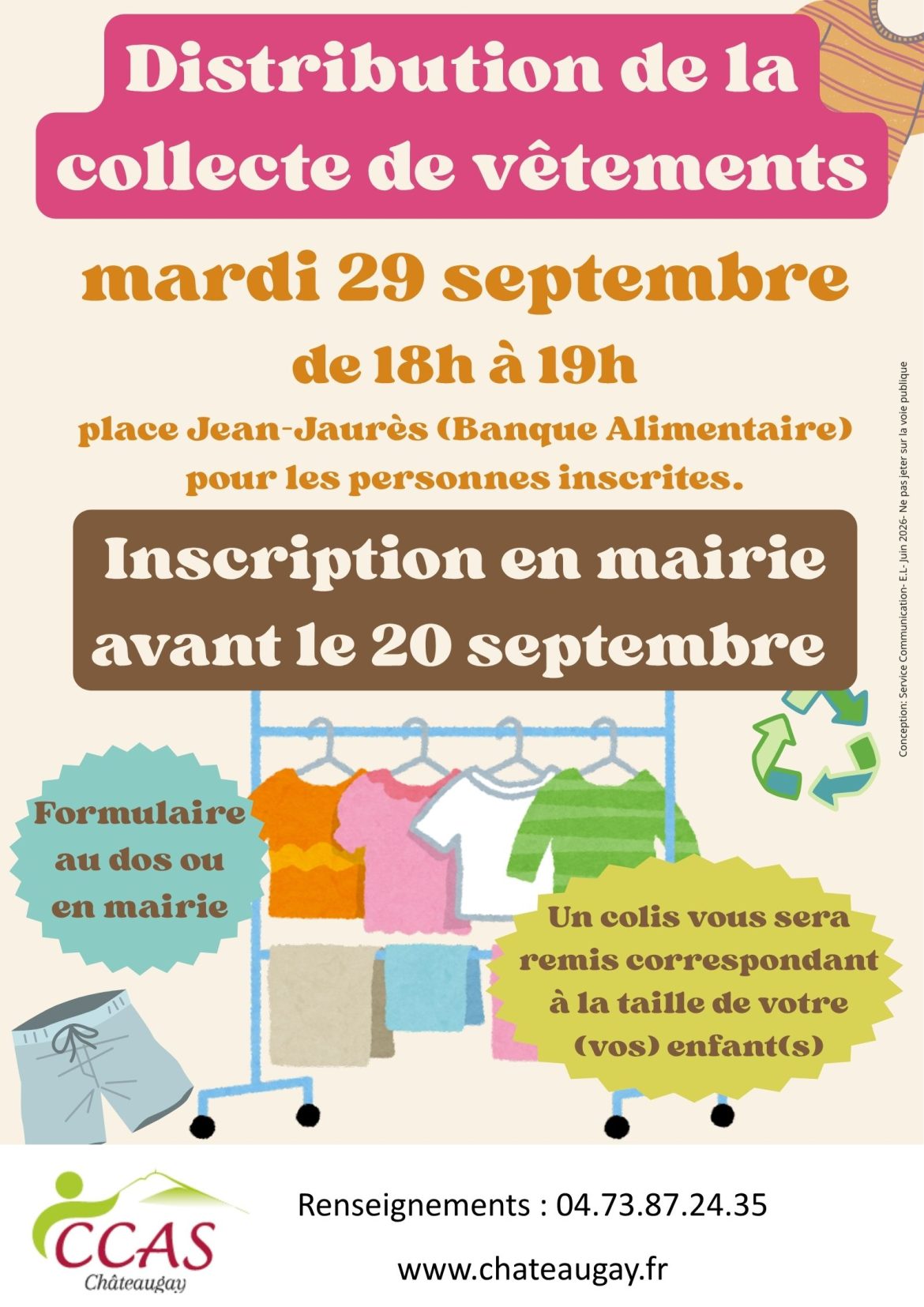 Collecte de vêtements enfants solidaire, inscrivez-vous pour la distribution