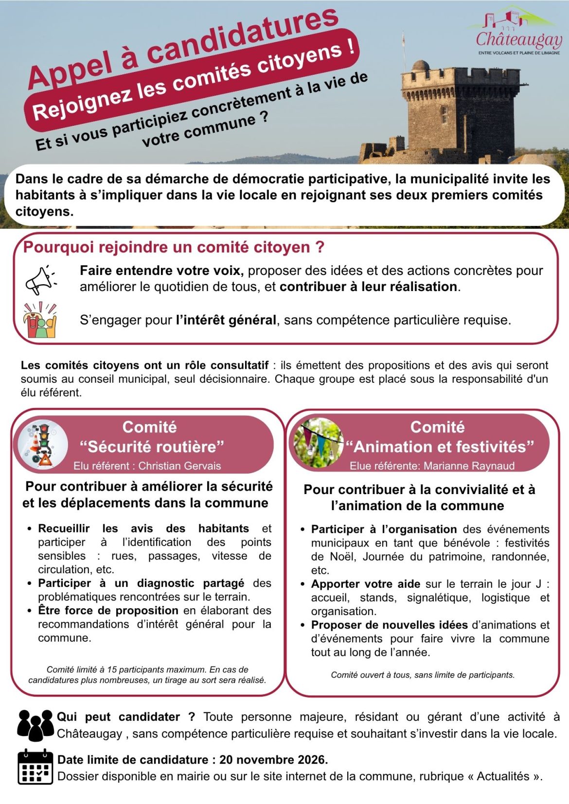 Appel à candidatures – Rejoignez les comités citoyens !
